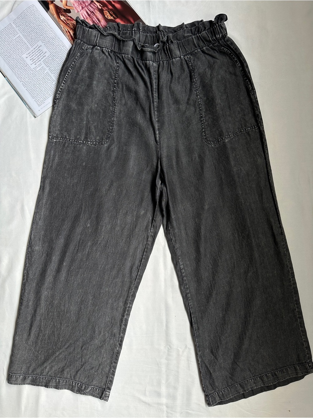 Jane and Delancey Wide-Leg Grey Paperbag Waist Pants - Picture 2 of 14